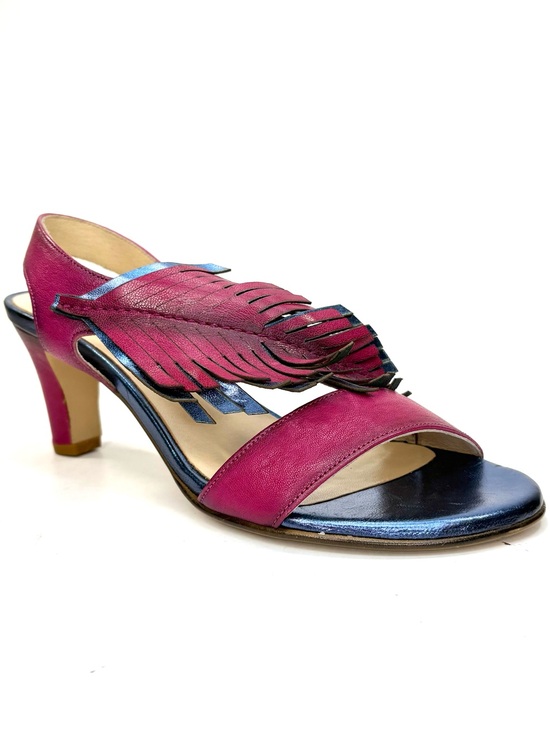 Unity in Diversity Shoes - Unity in Diversity Hippolyta Magenta Heeled Slingback Botanical Sandals | 37